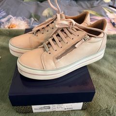 NEW Carl Scarpa Fissato Side Zip Platform Runners / Trainers - Blush Pink Leather - Size 6 / EU39