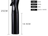 Hairdressing Fine Mist Spray Bottle Salon Barber Hair Tools Water Sprayer 300ML - BLACK