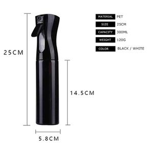 Hairdressing Fine Mist Spray Bottle Salon Barber Hair Tools Water Sprayer 300ML - BLACK