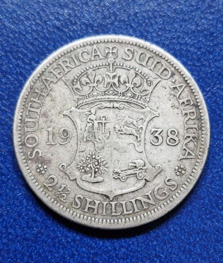 1938 South Africa  2 1/2 Shillings - George VI Silver coin