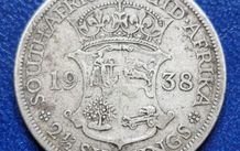 1938 South Africa  2 1/2 Shillings - George VI Silver coin