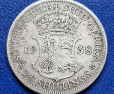 1938 South Africa  2 1/2 Shillings - George VI Silver coin