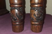 Carved Wooden African Salt and Pepper shakers