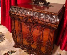 Dark wood storage containers