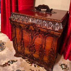 Dark wood storage containers
