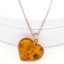Natural Baltic Amber Heart 925 Silver Necklace Image 5