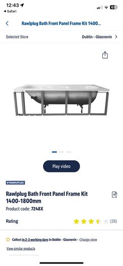 Bath tub side panel frame