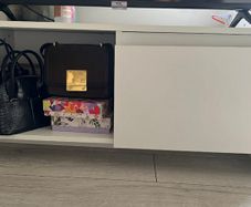 White TV Stand with Storage 90cm