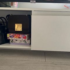 White TV Stand with Storage 90cm