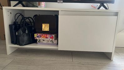White TV Stand with Storage 90cm
