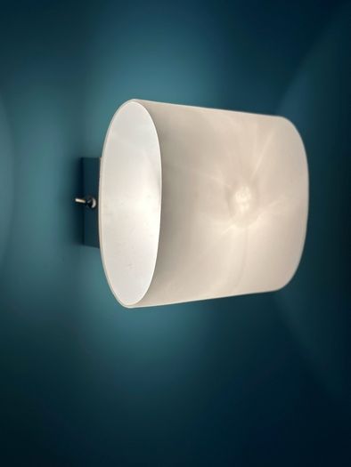 Opaque white oval wall lights x 2