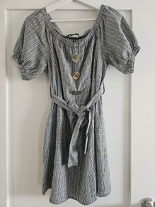 zara checkered dress size M
