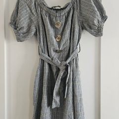 zara checkered dress size M