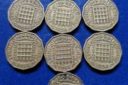 GB 1954 Three pence (2 Each or 15 the lot)