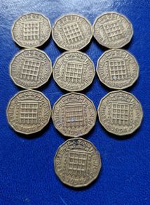 GB 1954 Three pence (2 Each or 15 the lot)