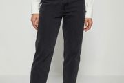 Levis high waisted loose tapered jeans black grey size W25 L29