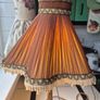 Lamp 1920s Vintage pleated silk shade solid oak base Table lamp Image 10
