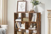 Bookcase 8 compartments whiteE bookshelf, room divider shelf, wooden stand shelf with open compartments, display case for living room, bedroom, children's room and office, 97.5 x 100 x 30 cm (W x H x D), White