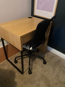 Desk and swivel chair