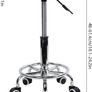 NEW SALE | Round Rolling Stool with Foot Rest PU Leather Height Adjustment Modern Industrial Metal Style Swivel Spa Salon Tattoo Work Massage Stools Small Image 6
