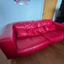 Roche Bobois red leather sofa Image 2