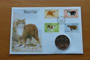 Isle of Man Manx Cat 1988 stamps crown coin cover