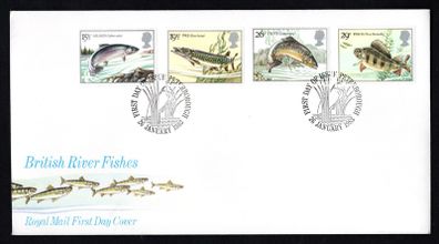 1983 Great Britain British River Fish Commemorative Stamps Royal Mail Addressed First Day Cover (FDC)
