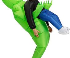 Alien Costume for Adult Space Blow up Alien Holding Human Costume Halloween Party Costume Funny Cosplay Fancy Dress (FREE SHIPPING)