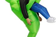 Alien Costume for Adult Space Blow up Alien Holding Human Costume Halloween Party Costume Funny Cosplay Fancy Dress (FREE SHIPPING)