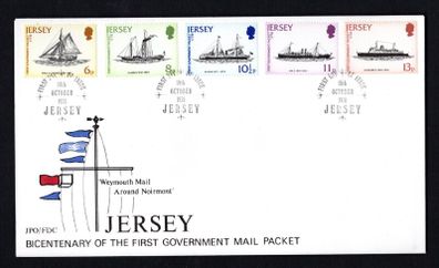 1978 Jersey Bicentenary of England-Jersey Government Mail Packet Service Commemorative Stamps First Day Cover (FDC)
