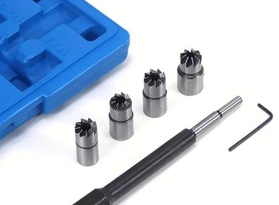 Diesel Injector Seat Cutting Tool Set, Carbon Cutting and Cleaning Tool Kit