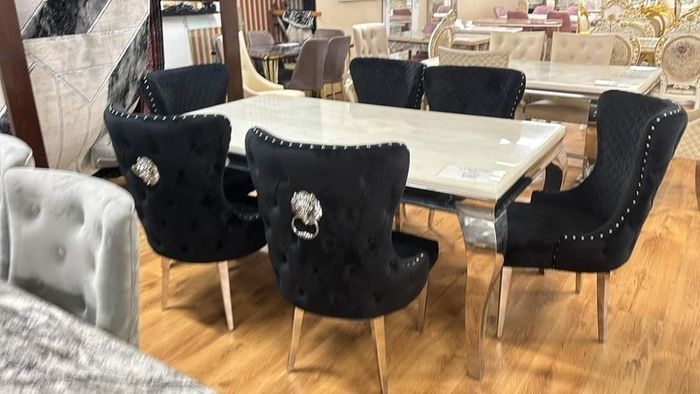 Marble Kitchen Dining Table With 6 Chairs