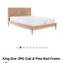 4ft 6" Chevron wood bed frame Image 2