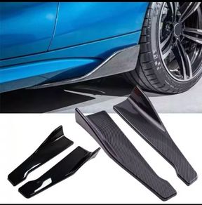 Universal side skirts rear bumper carbon effect