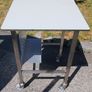 Tall Stainless Steel Table Workbench On Castor Wheels Image 2