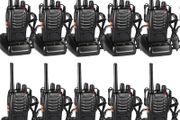 FREE EXPRESS SHIPPING 10pcs Two-Way Radio Walkie Talkies-Long Range Walkie Talkie 16CH Single Band LED Light Voice Prompt with Original Earpieces for Field Survival Biking and Hiking