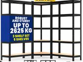 Set of 3 Heavy Duty Corner Shelving Units 2625kg Capacity