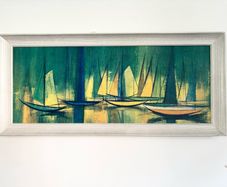 Vintage Retro Mid Century original Framed Art - William Rutledge