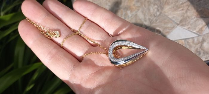 Swarovski Groove Pendant in Gold Plated