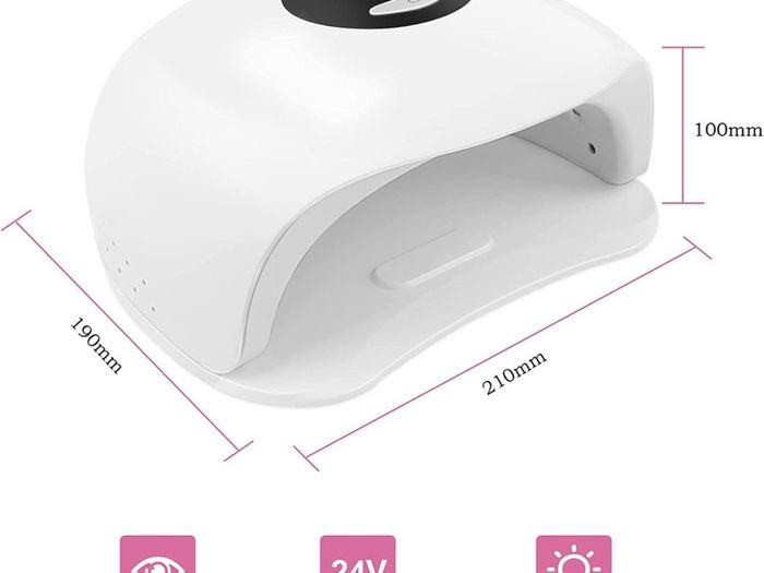 UV Nail Dryer Lamp - Professional Fast Gel Machine Polish Shellac Light Curing Carry Convenient (24 Wattage), White