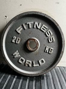 130kg Vintage Deep Dish World Fitness olympic weight plates