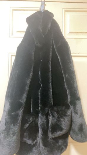 Black fur winter coat