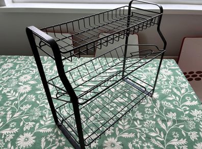 Black metal kitchen rack