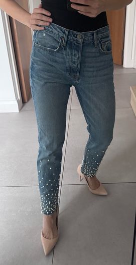 Grlfrnd Denim Jeans Pearls