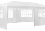 3 x 6 m Party Garden Waterproof Marque Gazebo Tent Marquee with 6 Sides Panels, White