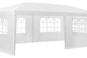 3 x 6 m Party Garden Waterproof Marque Gazebo Tent Marquee with 6 Sides Panels, White