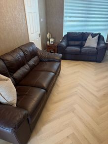 Leather suite of furniture