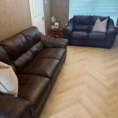 Leather suite of furniture