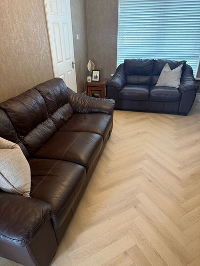 Leather suite of furniture