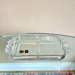 Mid Century Walther Crystal Glass Dish, Vintage West Germany